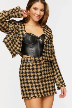 Tweed Houndstooth Mini Skirt