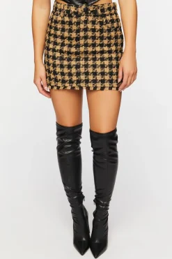 Tweed Houndstooth Mini Skirt