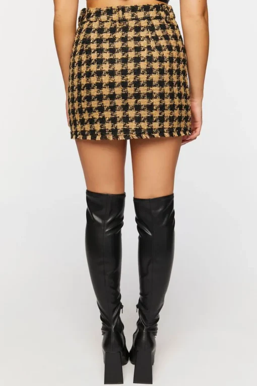 Tweed Houndstooth Mini Skirt