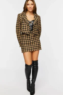 Tweed Houndstooth Mini Skirt