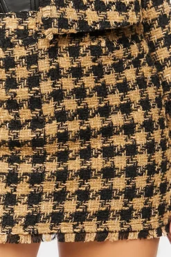 Tweed Houndstooth Mini Skirt