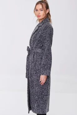 Tweed Longline Wrap Coat