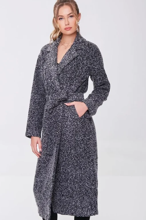 Tweed Longline Wrap Coat