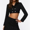 Tweed Pleated Mini Skirt