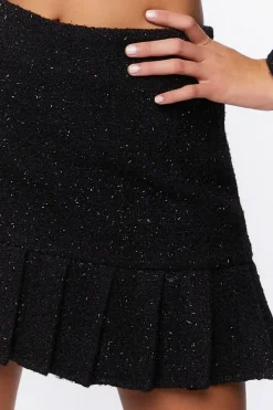 Tweed Pleated Mini Skirt