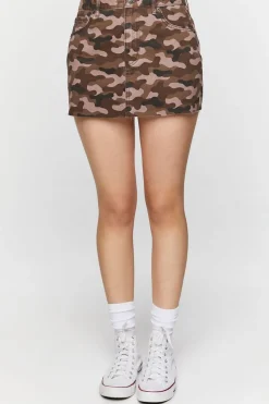 Twill Camo Mini Skirt