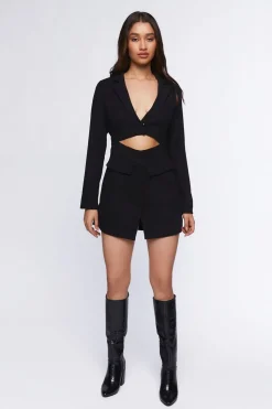 Twill Cutout Blazer Mini Dress