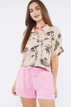 Twill Drawstring Shorts