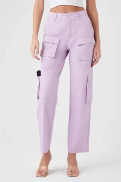 Twill High-Rise Cargo Pants