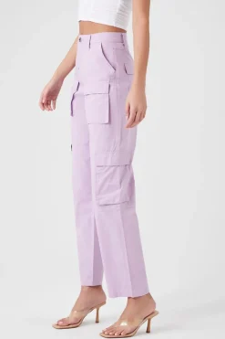 Twill High-Rise Cargo Pants