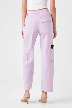 Twill High-Rise Cargo Pants