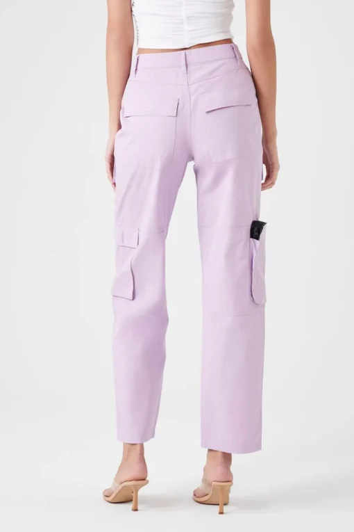 Twill High-Rise Cargo Pants