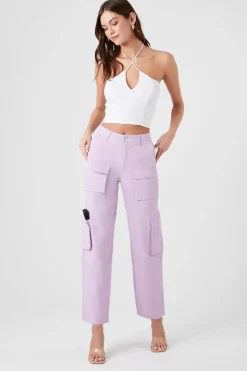 Twill High-Rise Cargo Pants