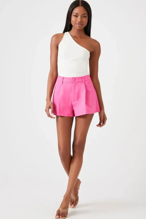 Twill High-Rise Trouser Shorts