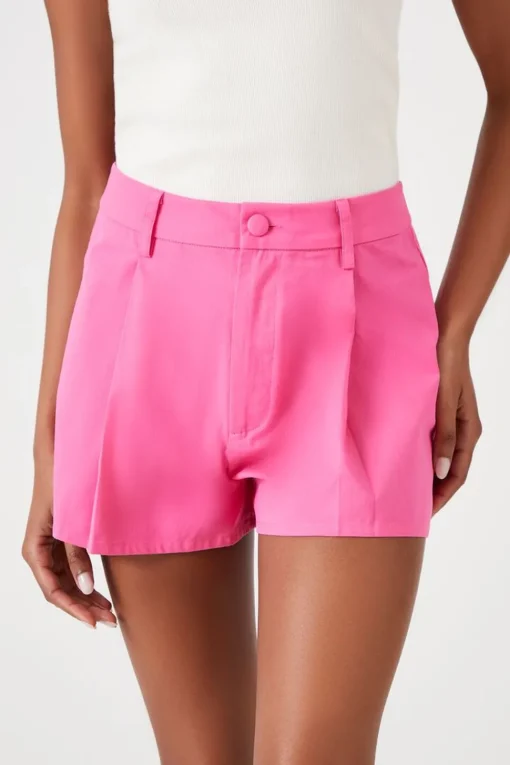 Twill High-Rise Trouser Shorts