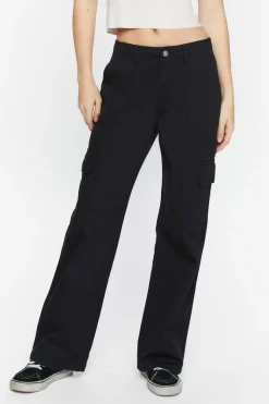 Twill Mid-Rise Cargo Pants