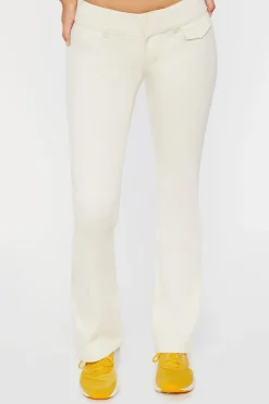 Twill Mid-Rise Flare Pants