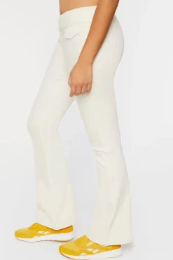 Twill Mid-Rise Flare Pants