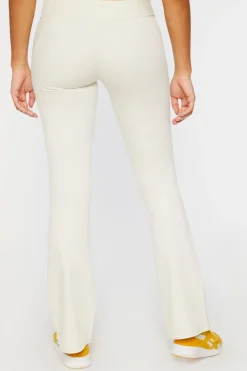 Twill Mid-Rise Flare Pants