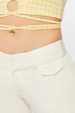 Twill Mid-Rise Flare Pants