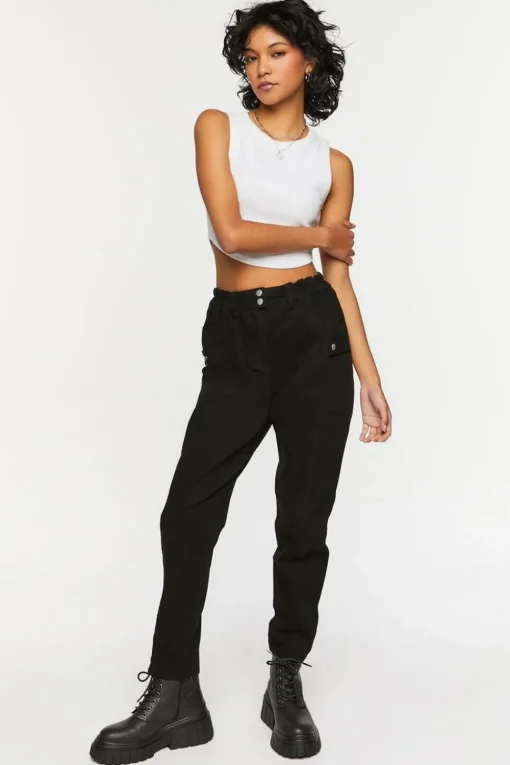 Twill Mid-Rise Joggers