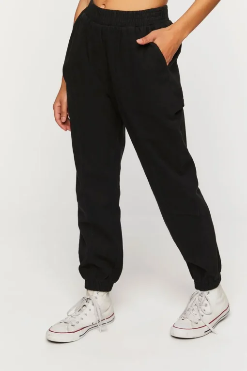 Twill Mid-Rise Joggers