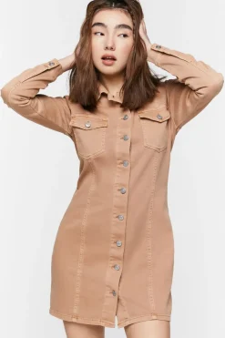 Twill Mini Shirt Dress