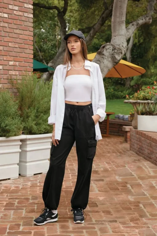 Twill Toggle Drawstring Joggers