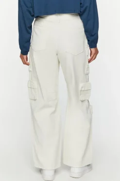 Twill Wide-Leg Cargo Pants