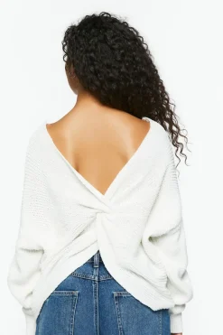 Twist-Back Long-Sleeve Sweater