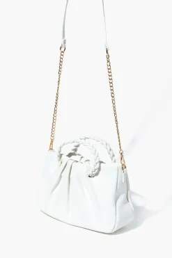 Twisted Faux Leather Crossbody Bag