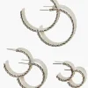 Twisted Open-End Hoop Earring Set