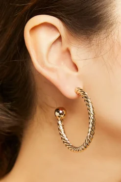 Twisted Open-End Hoop Earrings