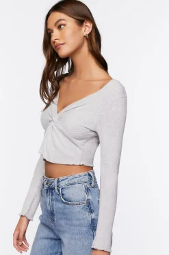 Twisted Split-Hem Crop Top