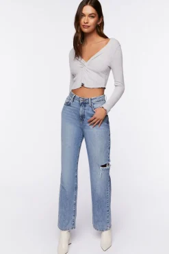 Twisted Split-Hem Crop Top