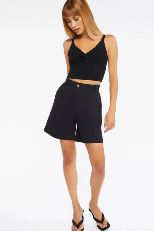 Twisted Sweater-Knit Crop Top