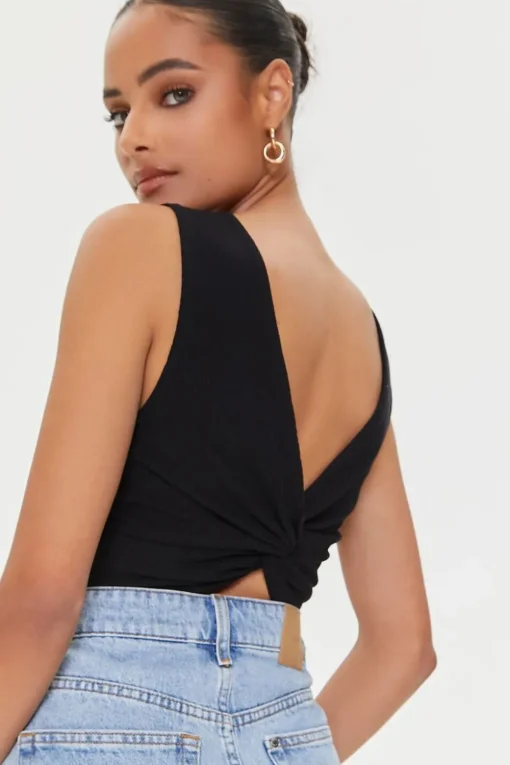 Twisted-Back Crop Top