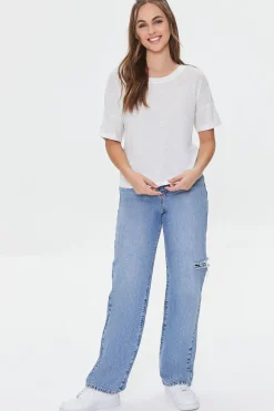 Twisted-Back Marled Knit Tee