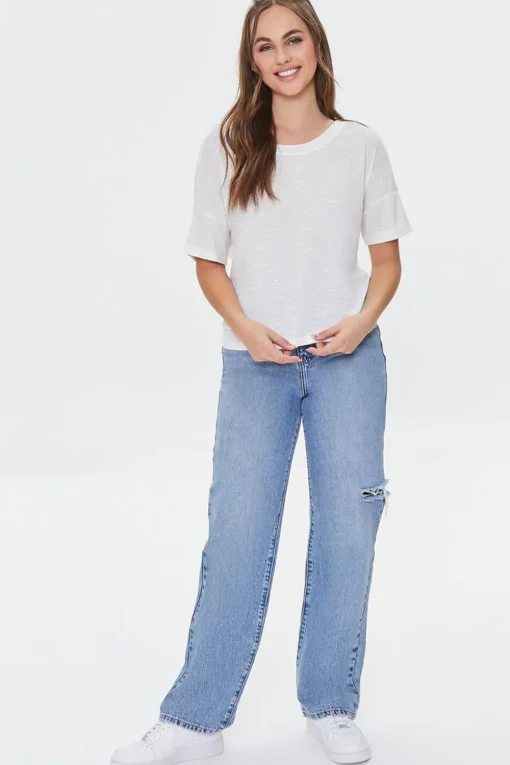 Twisted-Back Marled Knit Tee