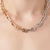 Two-Tone Anchor Chain Necklace
