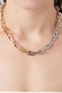 Two-Tone Anchor Chain Necklace