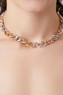 Two-Tone Curb Chain Necklace