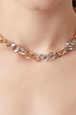 Two-Tone Curb Chain Necklace