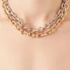 Two-Tone Layered Rolo Chain Necklace