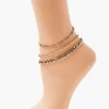 Upcycled Chain Anklet Set