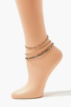 Upcycled Chain Anklet Set