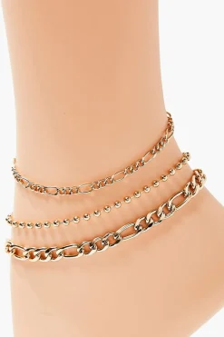 Upcycled Chain Anklet Set