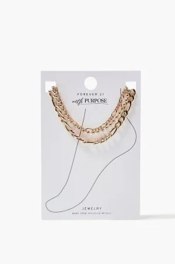 Upcycled Chain Anklet Set