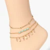 Upcycled Disc Beaded Anklet Set