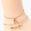 Upcycled Dolphin Charm Anklet Set